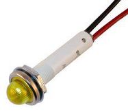 PANEL MOUNT INDICATOR, LED, 9.65MM, YELLOW, 28V