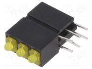 LED; in housing; 1.8mm; No.of diodes: 3; yellow; 20mA; 70°; 5÷17mcd MENTOR