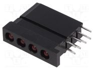 LED; in housing; 3.3mm; No.of diodes: 4; red; 20mA; 60°; 1.2÷4mcd MENTOR