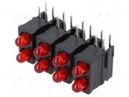 LED; in housing; 2.8mm; No.of diodes: 8; red; 20mA; 60°; 1.2÷4mcd MENTOR