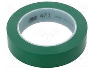Tape: marking; green; L: 33m; W: 25mm; Thk: 0.13mm; 2.5N/cm; 130% 3M