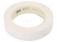 Tape: marking; white; L: 33m; W: 25mm; Thk: 0.13mm; 2.5N/cm; 130% 3M