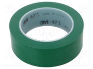 Tape: marking; green; L: 33m; W: 38mm; Thk: 0.13mm; 2.5N/cm; 130% 3M