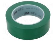 Tape: marking; green; L: 33m; W: 38mm; Thk: 0.13mm; 2.5N/cm; 130% 3M