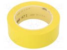 Tape: marking; yellow; L: 33m; W: 38mm; Thk: 0.13mm; 2.5N/cm; 130% 3M