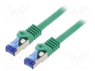 Patch cord; S/FTP; 6a; stranded; Cu; LSZH; green; 15m; 26AWG LOGILINK