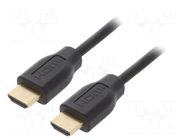 Cable; HDMI plug,both sides; HDMI 2.0; 3m; black; plastic LOGILINK