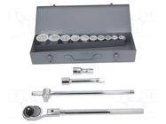 Wrench-set; 6-angles,socket spanner; Chrom-vanadium steel PROLINE
