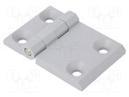 Hinge; Width: 90mm; zinc and aluminium alloy; silver; H: 60mm ELESA+GANTER