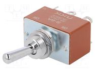 Switch: toggle; Pos: 2; DPDT; ON-ON; 10A/250VAC; 20A/30VDC; S; panel NKK SWITCHES