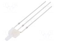 LED; red/blue; 2mm; bicolour; 750÷1120mcd; 330÷500mcd; 90°; cathode OPTOSUPPLY