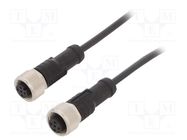 Cable: for sensors/automation; PIN: 4; M12-M12; 2m; plug; plug; 250V AMPHENOL LTW