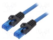 Patch cord; U/UTP; 6a; solid; Cu; blue; 2m; RJ45 plug,both sides LOGILINK