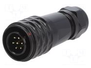Connector: circular; plug; male; PIN: 7; IP67; SA12; 4÷6.5mm; 5A; 125V WEIPU