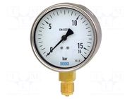 Manometer; -1÷3bar; Class: 1; 160mm; 80°C; IP54; stainless steel WIKA