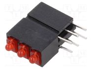 LED; in housing; 1.8mm; No.of diodes: 3; red; 20mA; 70°; 1÷5mcd MENTOR