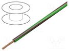 Wire; H05V-K,LgY; stranded; Cu; 0.35mm2; PVC; brown-green; 200m BQ CABLE