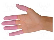 Cleanroom acces: finger cots; pink; latex; L; ISO 6; ESD; cleanroom EUROSTAT GROUP