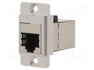Coupler; DUALSLIM; Cat: 6a; shielded; 8p8c; RJ45 socket,both sides CLIFF