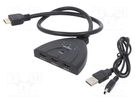 Switch; HDCP 1.4,HDMI 1.4; 0.5m; black; Input: HDMI socket x3 LOGILINK