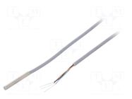 Sensor: inductive; OUT: PNP / NO; 0÷0.8mm; 10÷30VDC; Ø3; 2m; IP67 BAUMER