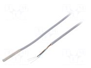 Sensor: inductive; OUT: PNP / NO; 0÷0.8mm; 10÷30VDC; Ø3; 2m; IP67 BAUMER