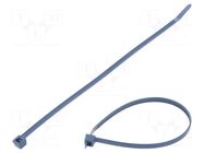 Cable tie; with metal; L: 200mm; W: 4.6mm; blue; PPMP; 150N; UL94HB HELLERMANNTYTON