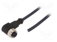 Connection lead; M12; PIN: 4; angled; 3m; plug; 250VAC; 4A; -35÷105°C IGUS