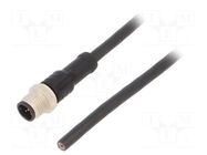 Cable: for sensors/automation; M12; PIN: 5; straight; 5m; plug; 4A AMPHENOL LTW