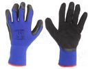 Protective gloves; Size: 11; black-navy blue; latex,polyamide LAHTI PRO