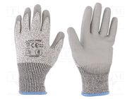 Protective gloves; Size: 8; grey; composite fibre LAHTI PRO