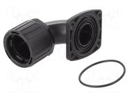 90° angled connector; polyamide; HelaGuard; IP66; 34mm socket HELLERMANNTYTON