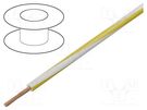 Wire; H05V-K,LgY; stranded; Cu; 1.5mm2; PVC; white-yellow; 100m BQ CABLE
