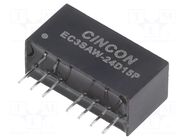 Converter: DC/DC; 3W; Uin: 9÷36VDC; Uout: 15VDC; Uout2: -15VDC; SIP8 CINCON