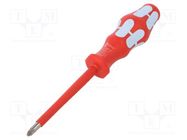 Screwdriver; insulated; Pozidriv®; PZ2; Blade length: 100mm WERA