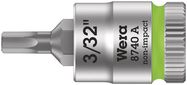 8740 A Zyklop bit socket, 1/4" drive, 3/32"x28.0, Wera