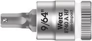 8740 A HF Zyklop bit socket with holding function, 1/4" drive, 9/64"x28.0, Wera