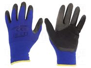 Protective gloves; Size: 7; black-navy blue; latex,polyamide LAHTI PRO