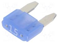 Fuse: fuse; 15A; 32VDC; automotive; 10.9mm; push-in; Mini; MINI LITTELFUSE