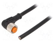 Cable: for sensors/automation; M12; PIN: 8; angled; 2m; plug; 30VDC LUTRONIC
