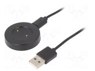 Cable: for smartwatch charging; 1m; 1A; black AKYGA