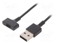 Cable: for smartwatch charging; 1m; 1A; Fitbit Ionic; black AKYGA