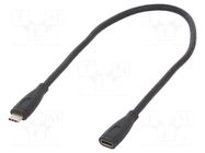 Cable; USB 3.2; USB C socket,USB C plug; nickel plated; 0.3m AKYGA