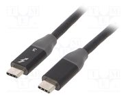 Cable; USB 3.1; USB C plug,both sides; nickel plated; 1.5m; black AKYGA