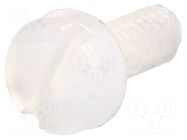 Screw; M2x5; 0.4; Head: cheese head; slotted; 0.6mm; polyamide DREMEC