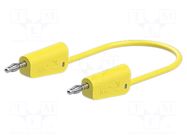 Test lead; 60VDC; 30VAC; 32A; banana plug 4mm,both sides; yellow STÄUBLI