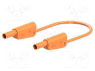 Test lead; 19A; banana plug 4mm,both sides; Urated: 1000V; orange 