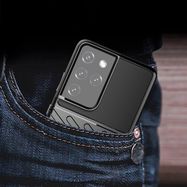 Thunder Case flexible armored cover for Samsung Galaxy S22 Ultra black, Hurtel