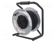 Extension lead; reel,with non-rotating sockets; Sockets: 4; 30m JONEX