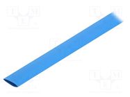 Heat shrink sleeve; glueless; 3: 1; 18mm; L: 1.2m; blue; polyolefine 